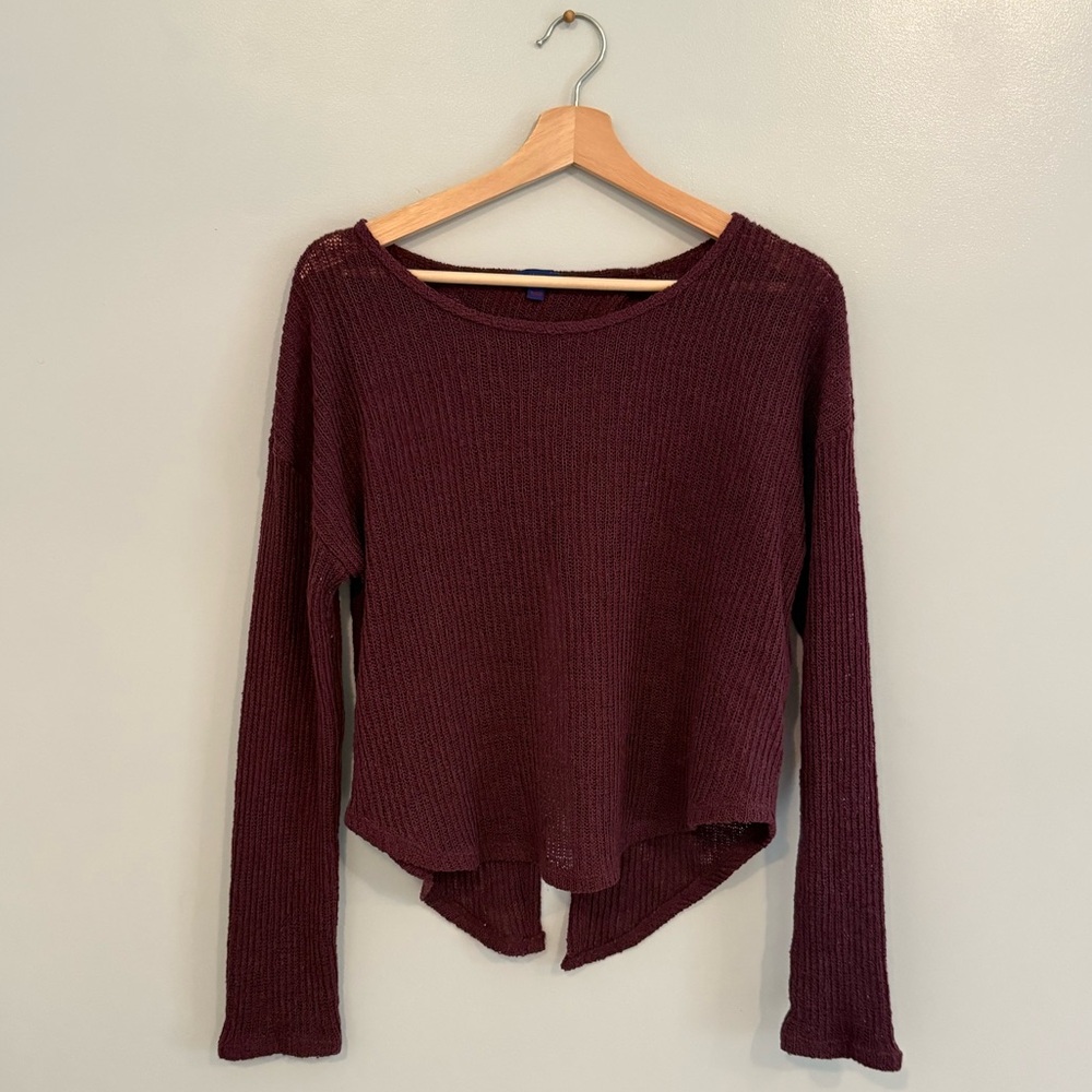 Aéropostale Open-Back Knit Sweater || Burgundy